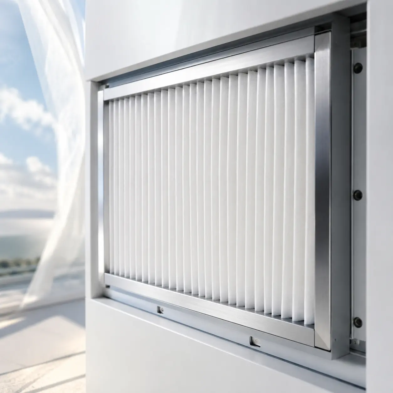 Clean air-intake and filtration detail.