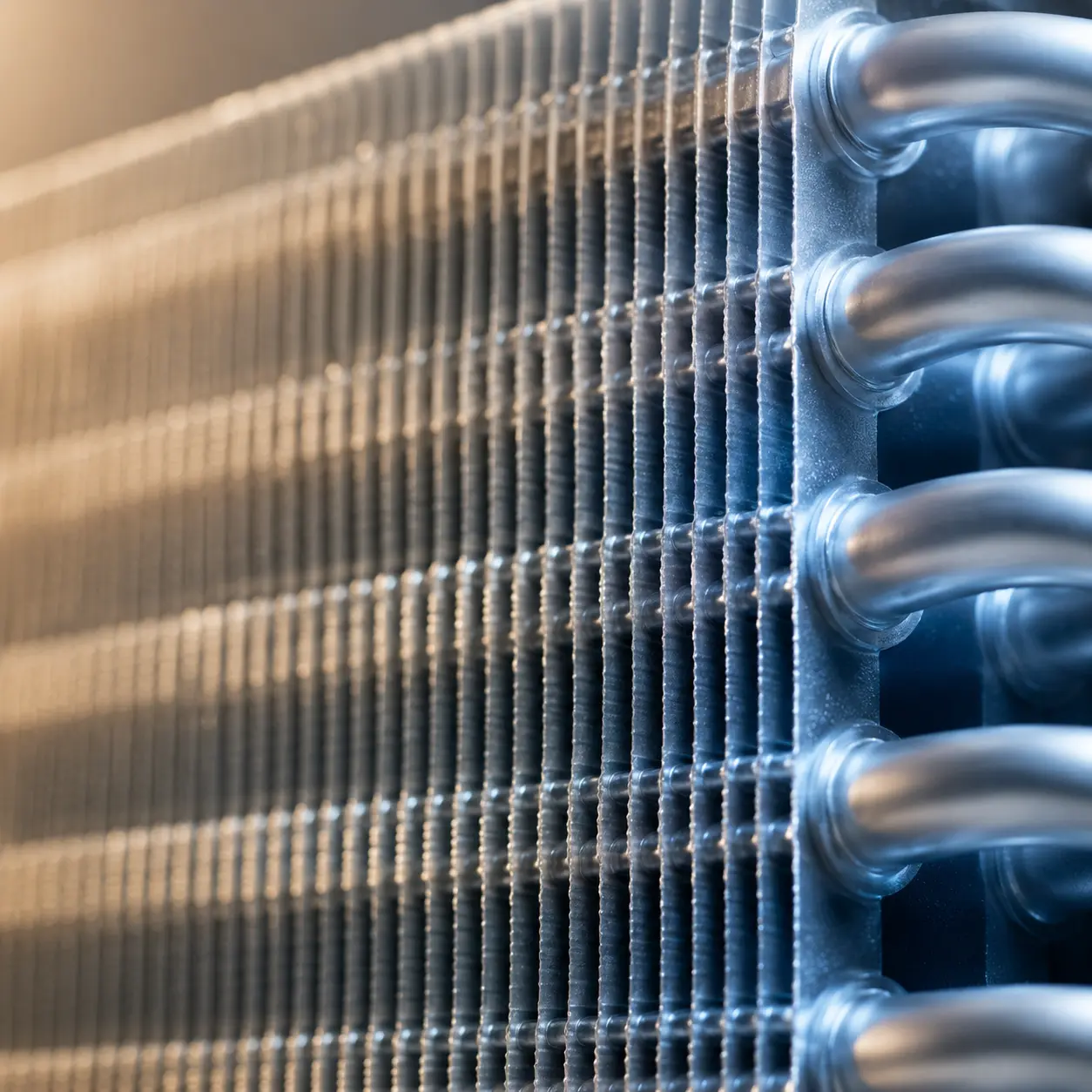 Precise heat-exchanger fins during controlled cooling.
